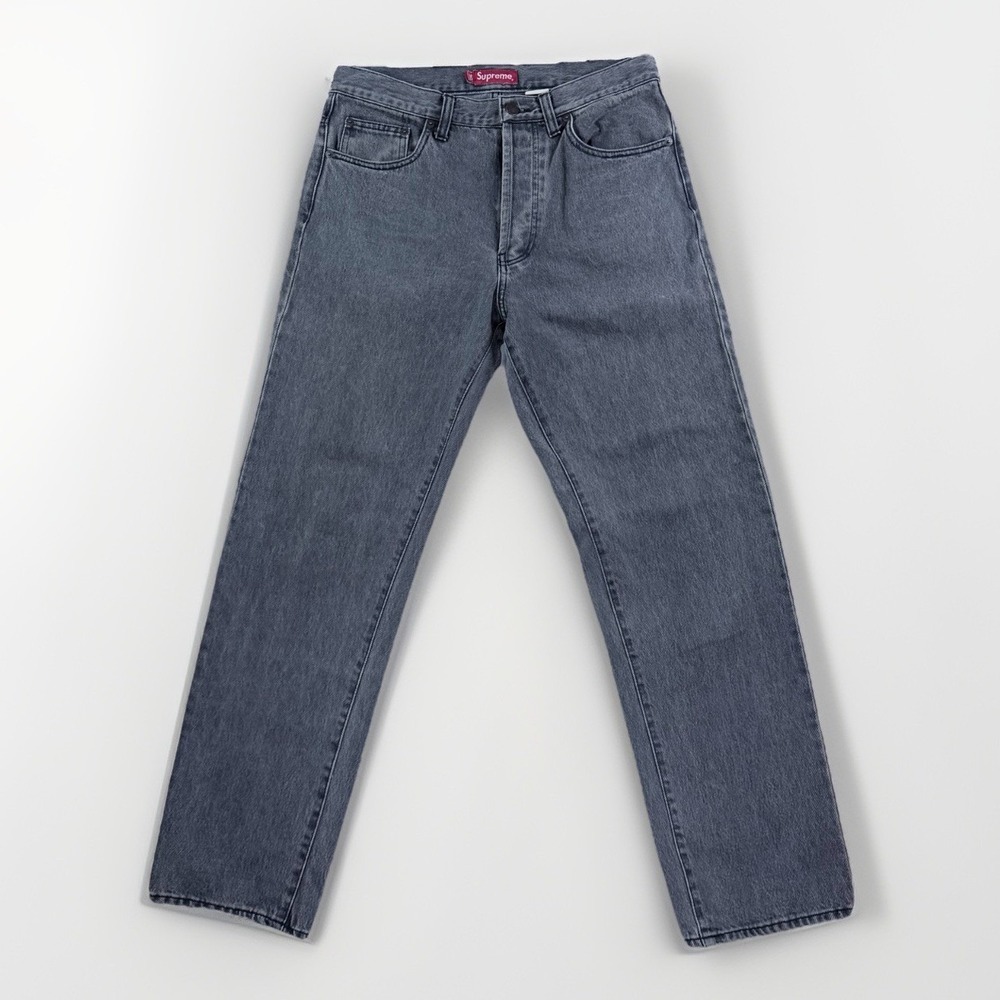 Authentic Supreme Regular Jean Black Button Fly Men's Size 30x30 Excellent